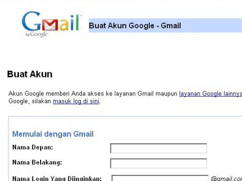 Registrasi Gmail Account